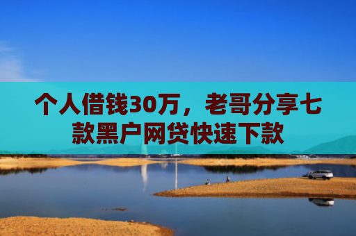 个人借钱30万，老哥分享七款黑户网贷快速下款