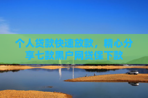 个人贷款快速放款，精心分享七款黑户网贷保下款