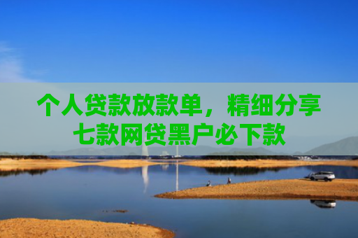 个人贷款放款单，精细分享七款网贷黑户必下款