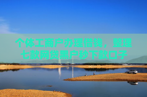 个体工商户办理借钱，整理七款网贷黑户秒下款口子