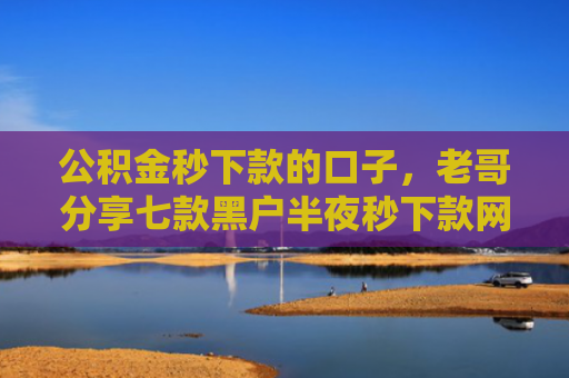 公积金秒下款的口子，老哥分享七款黑户半夜秒下款网贷