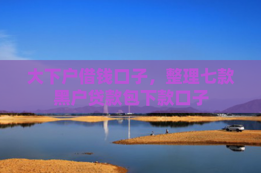 大下户借钱口子，整理七款黑户贷款包下款口子