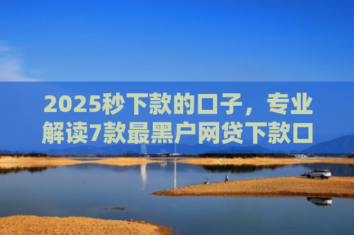 2025秒下款的口子，专业解读7款最黑户网贷下款口子