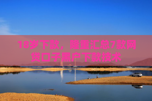 18岁下款，隆重汇总7款网贷口子黑户下款技术