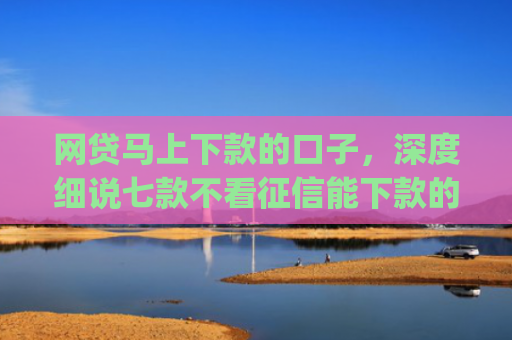 网贷马上下款的口子，深度细说七款不看征信能下款的贷款app
