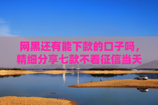 网黑还有能下款的口子吗，精细分享七款不看征信当天下款APP网贷