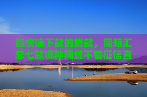 能快速下款的贷款，简短汇总七款哪种网贷不看征信直接下款