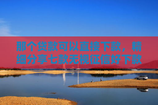 那个贷款可以直接下款，精细分享七款无视征信好下款的网贷
