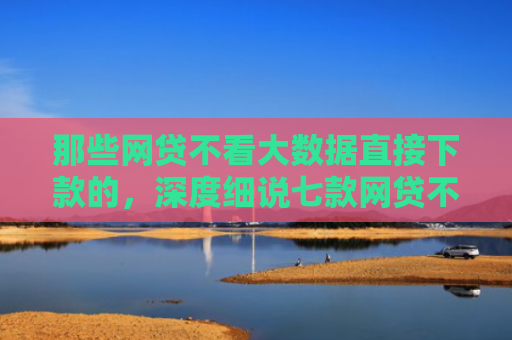 那些网贷不看大数据直接下款的，深度细说七款网贷不上征信口子好下款