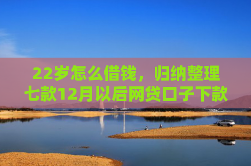 22岁怎么借钱，归纳整理七款12月以后网贷口子下款